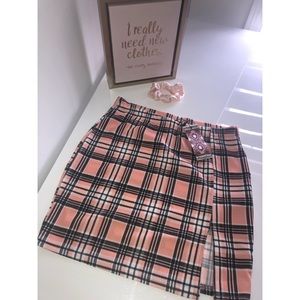 Pink Gingham Mini Skirt